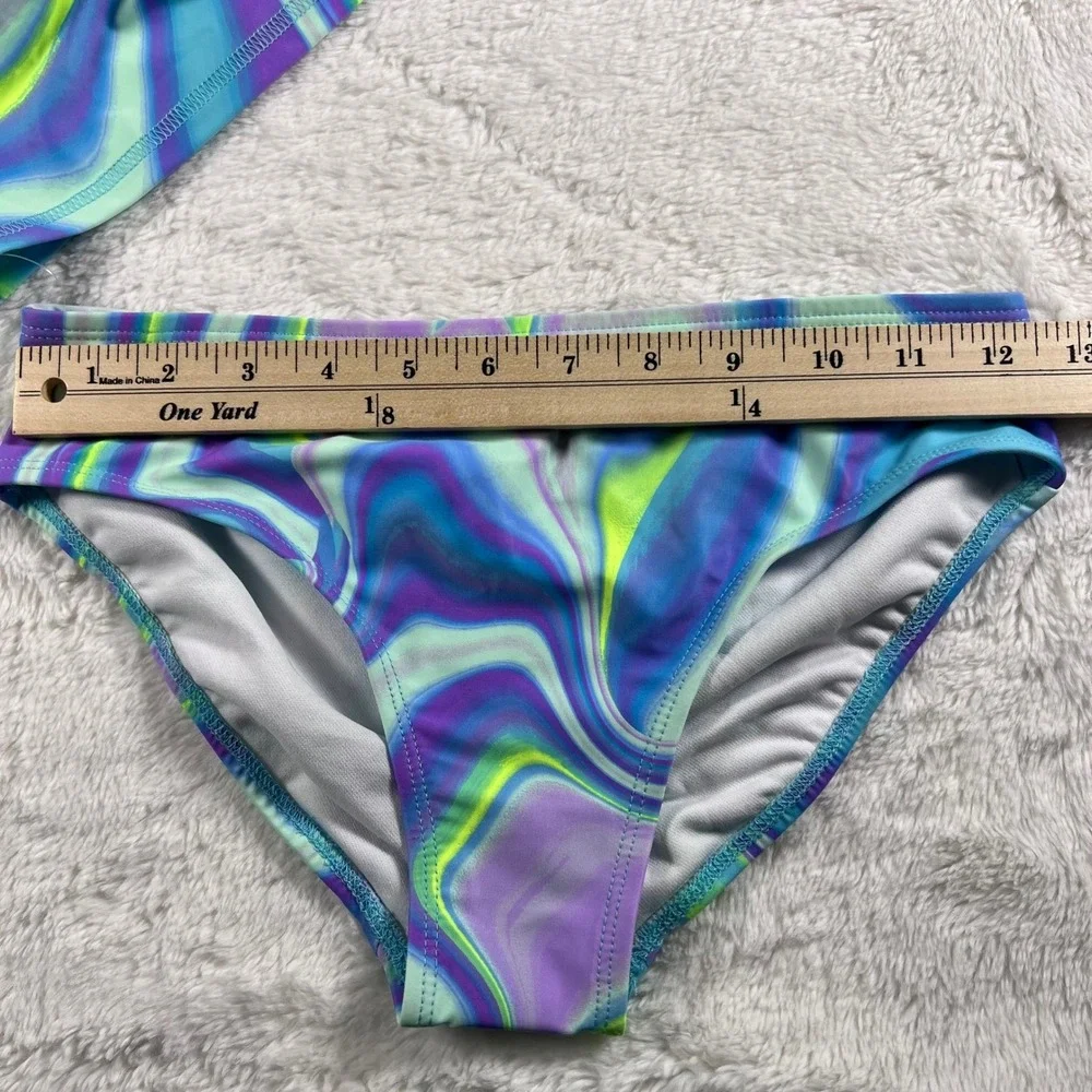 The Childrens Place Girls Rash Guard Swimsuit Set Tie‎ Dye Large 10 12 NWT